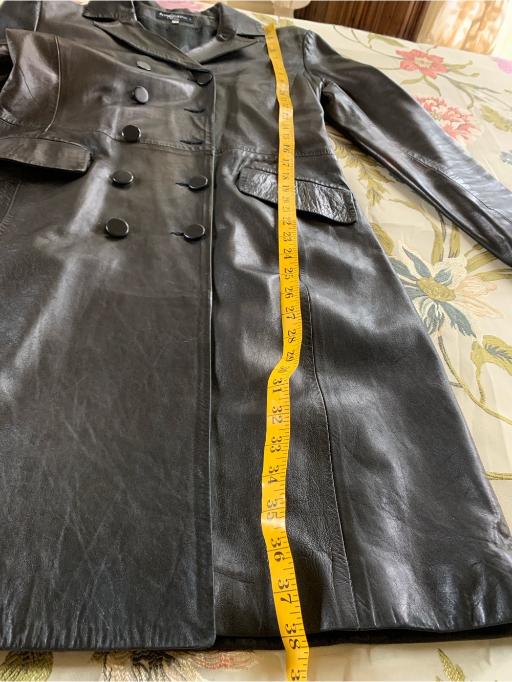 Vintage Paris France Sexy Gothic Black Leather Trench Style Jacket - Picture 13 of 16